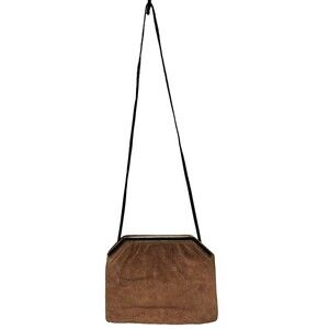 Brown Suede Vintage Shoulder Bag or Clutch